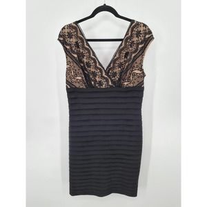 Adrianna Papell Black Bodycon Cocktail Dress Size 14